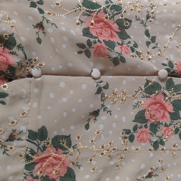 Embroidered Floral Button Detail Wrap Dress - Picture 5 of 12